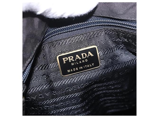 Borsa PRADA Nylon Nero Oro Auth 189423 D'oro - vista 10