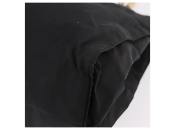 Borsa PRADA Nylon Nero Oro Auth 189423 D'oro - vista 14