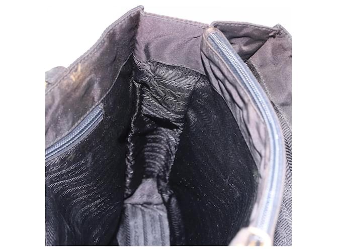 Borsa PRADA Nylon Nero Oro Auth 189423 D'oro - vista 18