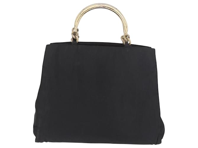 Borsa PRADA Nylon Nero Oro Auth 189423 D'oro - vista 2