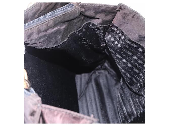 Borsa PRADA Nylon Nero Oro Auth 189423 D'oro - vista 22