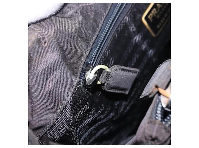 Borsa PRADA Nylon Nero Oro Auth 189423 D'oro - vista 23