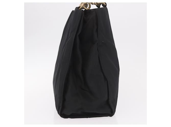 Borsa PRADA Nylon Nero Oro Auth 189423 D'oro - vista 4