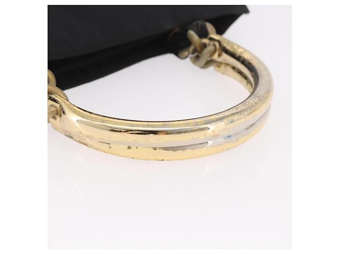 Borsa PRADA Nylon Nero Oro Auth 189423 D'oro - vista 7
