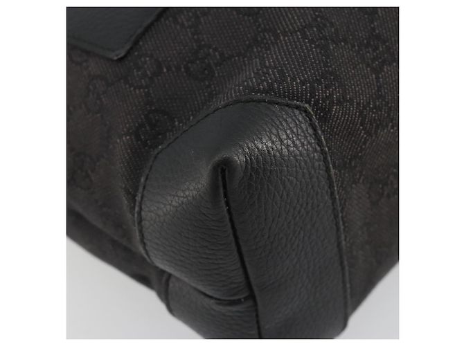 Borsa Tote GUCCI GG Canvas Denim Nero Argento 180450 Auth mr2658 - vista 14