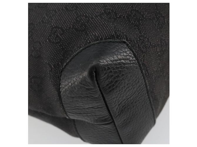 Borsa Tote GUCCI GG Canvas Denim Nero Argento 180450 Auth mr2658 - vista 16