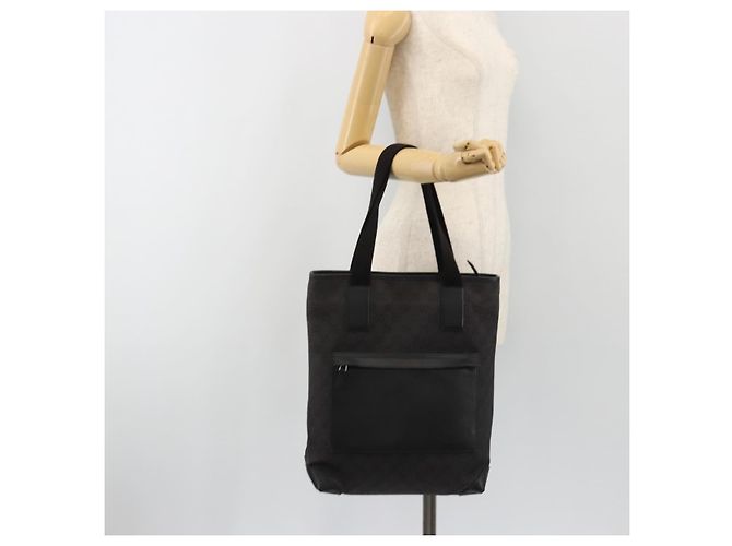 Borsa Tote GUCCI GG Canvas Denim Nero Argento 180450 Auth mr2658 - vista 24