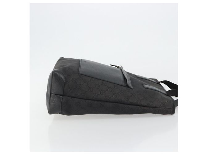 Borsa Tote GUCCI GG Canvas Denim Nero Argento 180450 Auth mr2658 - vista 3