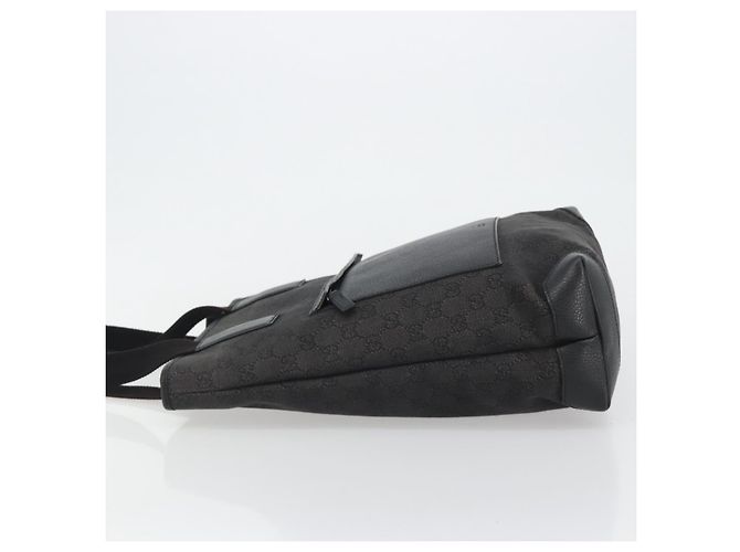 Borsa Tote GUCCI GG Canvas Denim Nero Argento 180450 Auth mr2658 - vista 4