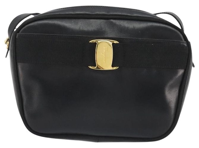 Borsa a Spalla Salvatore Ferragamo Vala Pelle Nera Oro Auth BA13992 Nero D'oro - vista 13