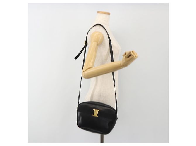 Borsa a Spalla Salvatore Ferragamo Vala Pelle Nera Oro Auth BA13992 Nero D'oro - vista 23