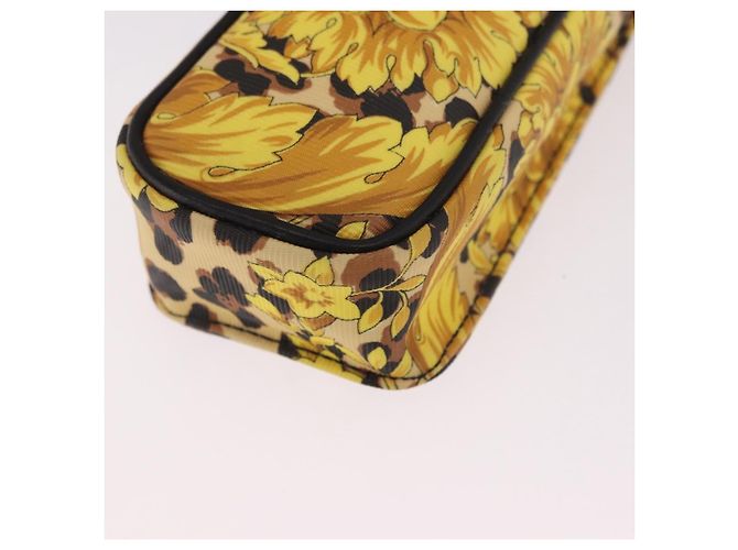 Pochette a Spalla Gianni Versace Chain PVC Canvas Yellow Gold Auth BA14033 D'oro Giallo - vista 14