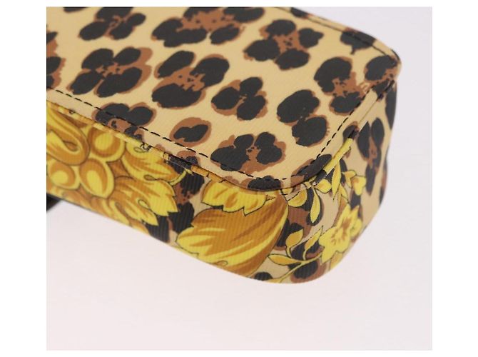 Pochette a Spalla Gianni Versace Chain PVC Canvas Yellow Gold Auth BA14033 D'oro Giallo - vista 15