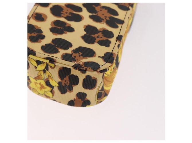 Pochette a Spalla Gianni Versace Chain PVC Canvas Yellow Gold Auth BA14033 D'oro Giallo - vista 16
