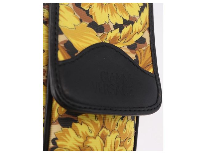 Pochette a Spalla Gianni Versace Chain PVC Canvas Yellow Gold Auth BA14033 D'oro Giallo - vista 17
