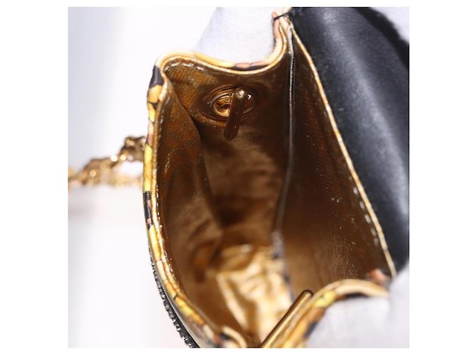 Pochette a Spalla Gianni Versace Chain PVC Canvas Yellow Gold Auth BA14033 D'oro Giallo - vista 19