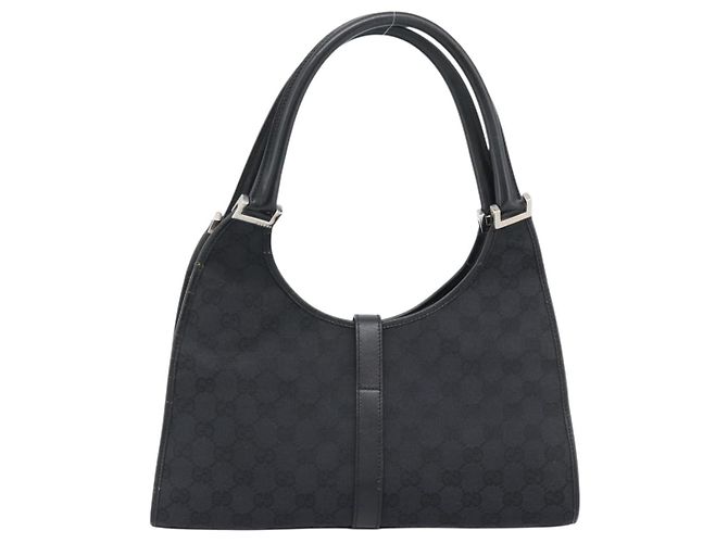 Borsa GUCCI GG Canvas Jackie Nera Argento 002 1067 Auth 190433A Nero - vista 2