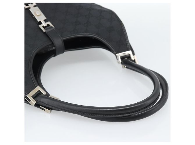 Borsa GUCCI GG Canvas Jackie Nera Argento 002 1067 Auth 190433A Nero - vista 7