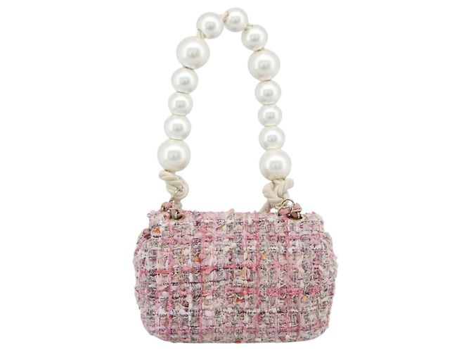 Borsa a Spalla con Catena CHANEL Tweed 2way Pink Gold CC Auth 191647SAM Rosa D'oro - vista 2
