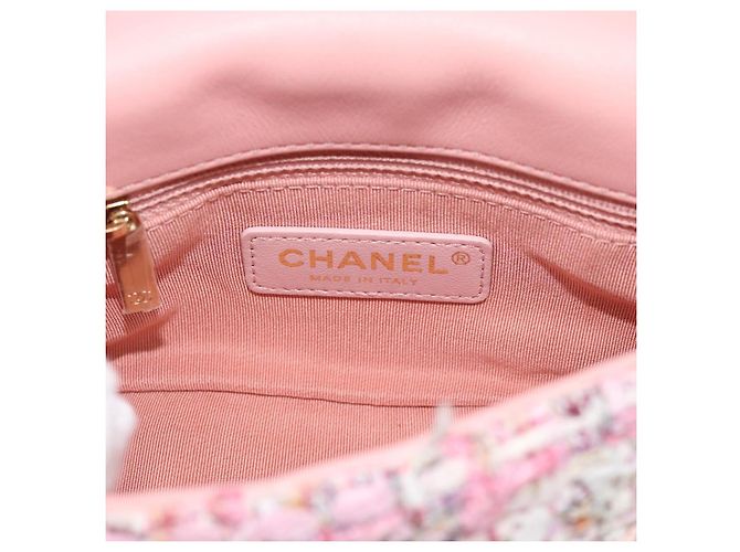 Borsa a Spalla con Catena CHANEL Tweed 2way Pink Gold CC Auth 191647SAM Rosa D'oro - vista 21