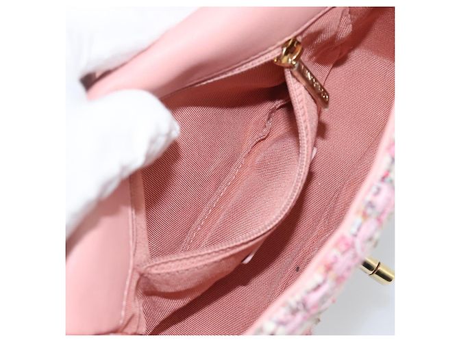 Borsa a Spalla con Catena CHANEL Tweed 2way Pink Gold CC Auth 191647SAM Rosa D'oro - vista 25