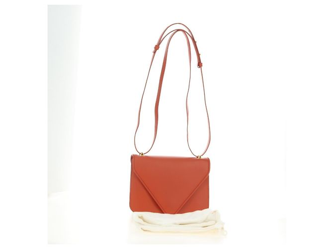 Borsa a tracolla BOTTEGA VENETA Mount Chain in pelle 2way Arancione Oro Auth 190620V - vista 12