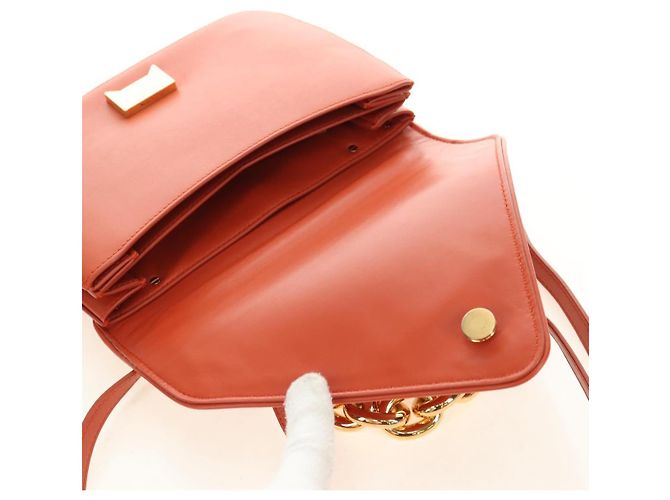 Borsa a tracolla BOTTEGA VENETA Mount Chain in pelle 2way Arancione Oro Auth 190620V - vista 20