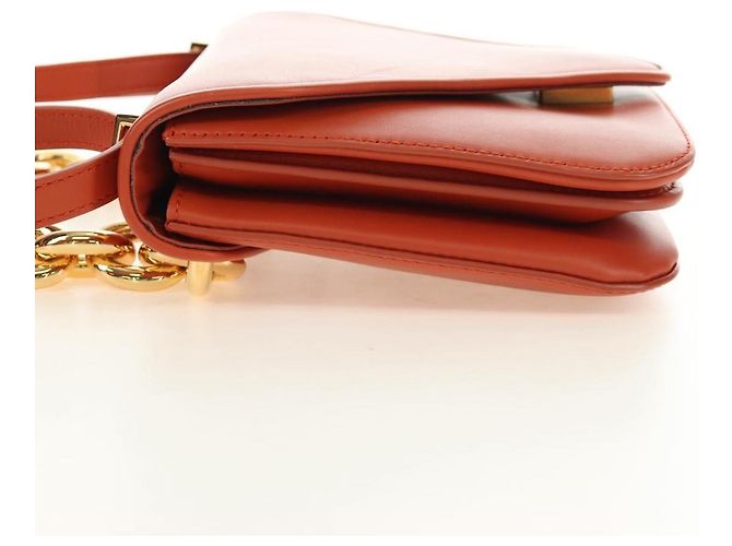 Borsa a tracolla BOTTEGA VENETA Mount Chain in pelle 2way Arancione Oro Auth 190620V - vista 3
