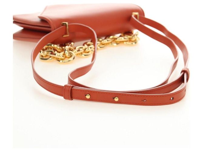 Borsa a tracolla BOTTEGA VENETA Mount Chain in pelle 2way Arancione Oro Auth 190620V - vista 8
