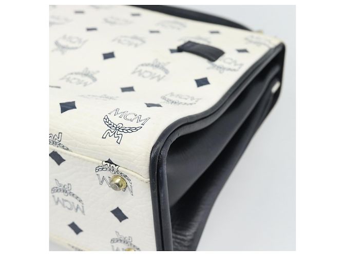 Borsa a mano MCM Vicetos Logogram in PVC e pelle bianco e oro Auth 191298 D'oro - vista 16