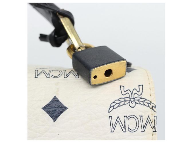 Borsa a mano MCM Vicetos Logogram in PVC e pelle bianco e oro Auth 191298 D'oro - vista 18