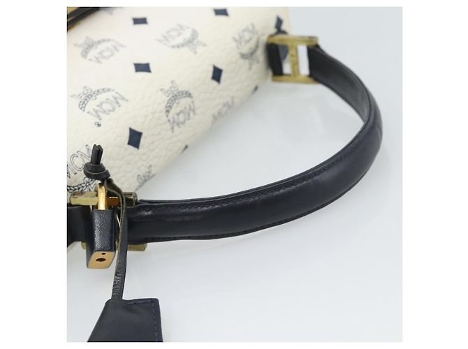 Borsa a mano MCM Vicetos Logogram in PVC e pelle bianco e oro Auth 191298 D'oro - vista 7