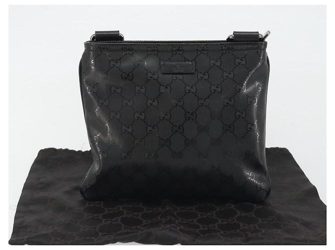 GUCCI GG Implementation Shoulder Bag PVC Black Silver 201538 Auth 186648V Silvery - view 12