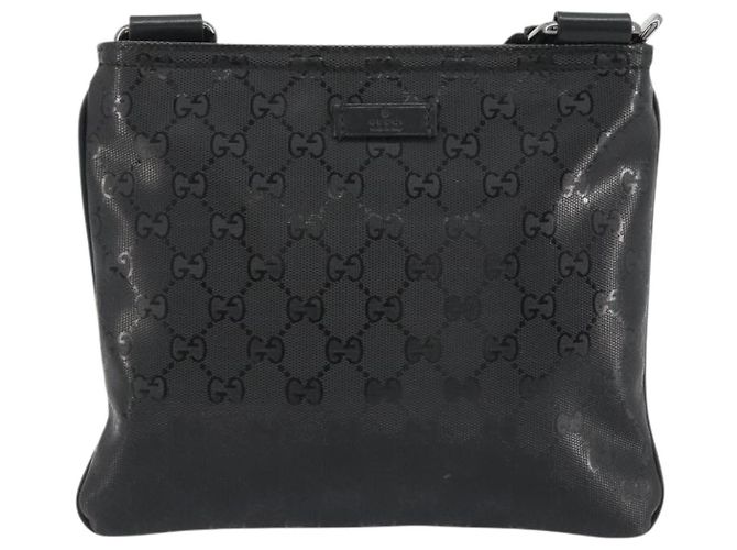 GUCCI GG Implementation Shoulder Bag PVC Black Silver 201538 Auth 186648V Silvery - view 13