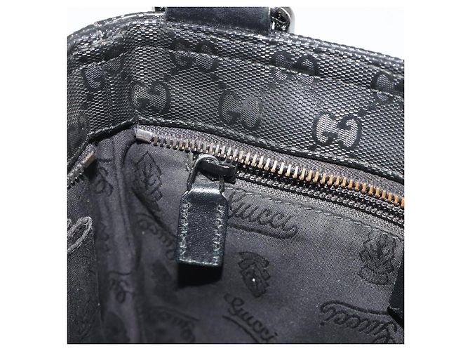 GUCCI GG Implementation Shoulder Bag PVC Black Silver 201538 Auth 186648V Silvery - view 22