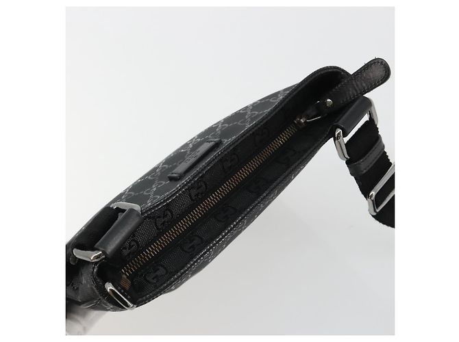 GUCCI GG Implementation Shoulder Bag PVC Black Silver 201538 Auth 186648V Silvery - view 6