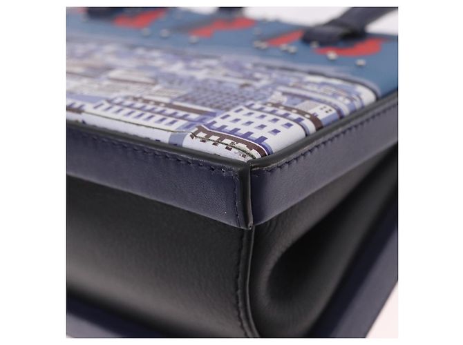 Borsa a mano LOEWE in pelle 2way Navy Silver Auth 191686M Argento Blu navy - vista 16