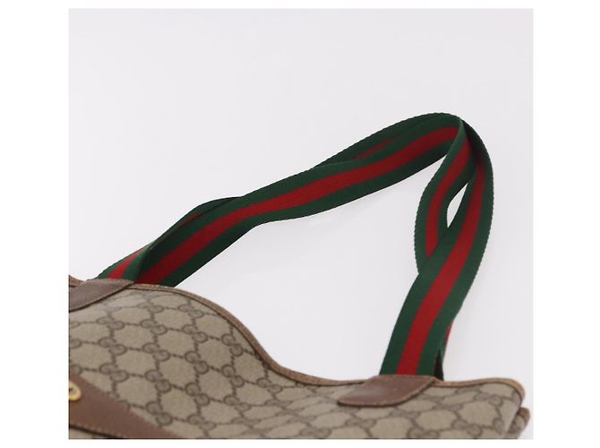 Borsa Tote GUCCI GG Supreme Web Sherry Line PVC Beige 39 02 003 Auth bs35976 - vista 14