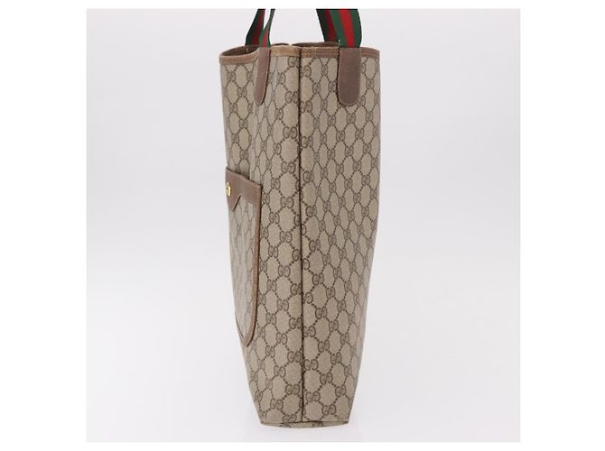 Borsa Tote GUCCI GG Supreme Web Sherry Line PVC Beige 39 02 003 Auth bs35976 - vista 3