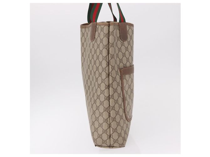 Borsa Tote GUCCI GG Supreme Web Sherry Line PVC Beige 39 02 003 Auth bs35976 - vista 4
