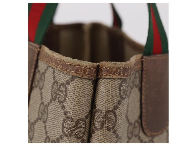 Borsa Tote GUCCI GG Supreme Web Sherry Line PVC Beige 39 02 003 Auth bs35976 - vista 5