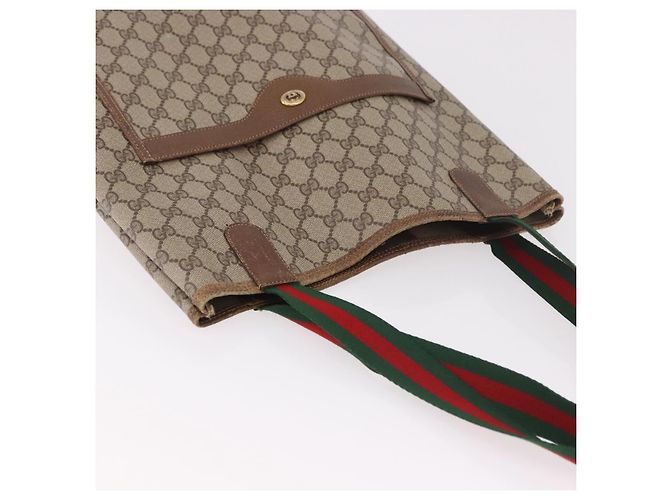 Borsa Tote GUCCI GG Supreme Web Sherry Line PVC Beige 39 02 003 Auth bs35976 - vista 7