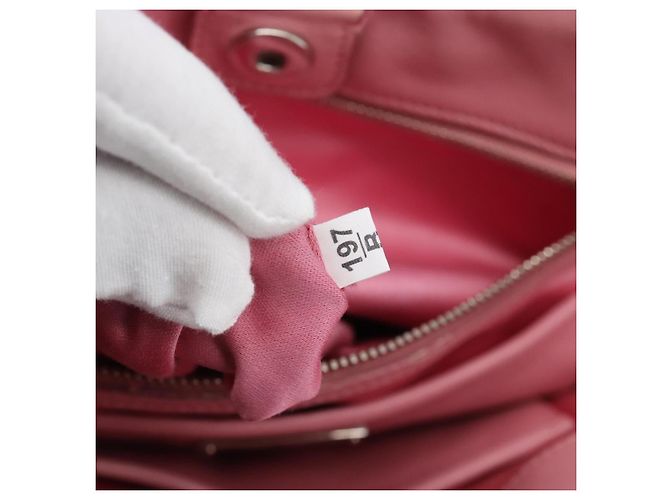 Borsa a tracolla Miu Miu Matelasse Chain in pelle 2way Rosa Argento Auth 190606 - vista 12
