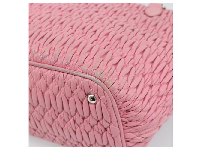 Borsa a tracolla Miu Miu Matelasse Chain in pelle 2way Rosa Argento Auth 190606 - vista 21