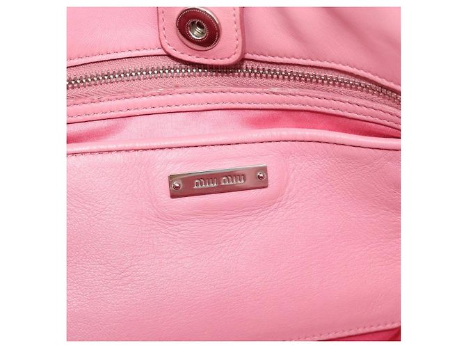 Borsa a tracolla Miu Miu Matelasse Chain in pelle 2way Rosa Argento Auth 190606 - vista 24