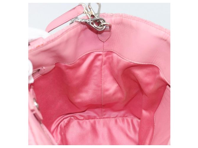 Borsa a tracolla Miu Miu Matelasse Chain in pelle 2way Rosa Argento Auth 190606 - vista 26