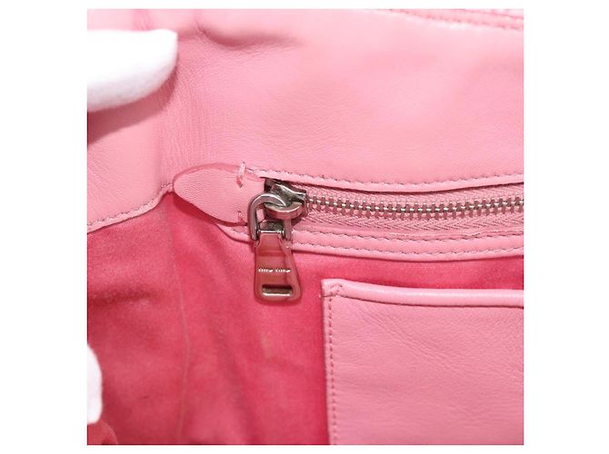 Borsa a tracolla Miu Miu Matelasse Chain in pelle 2way Rosa Argento Auth 190606 - vista 27