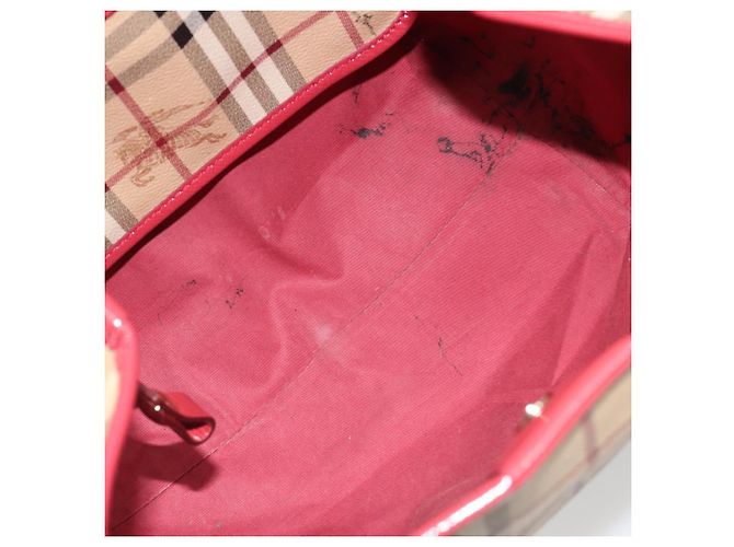 Borsa a tracolla BURBERRY Nova Check PVC Beige Oro Auth mr2695 D'oro - vista 11