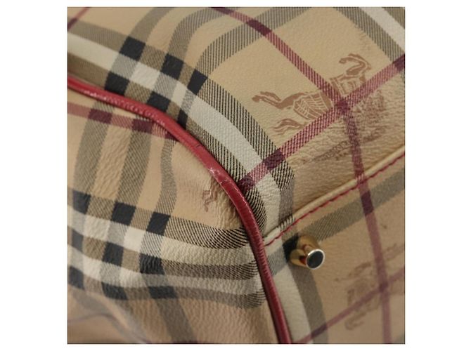 Borsa a tracolla BURBERRY Nova Check PVC Beige Oro Auth mr2695 D'oro - vista 16