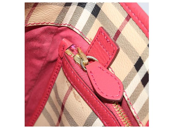 Borsa a tracolla BURBERRY Nova Check PVC Beige Oro Auth mr2695 D'oro - vista 19